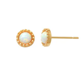 Opal stud earrings