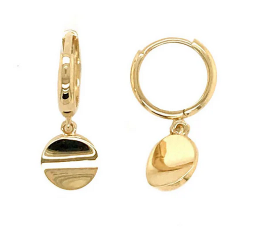 Gold huggie drop earrings