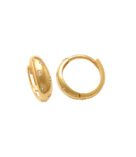 Gold huggie cz earrings