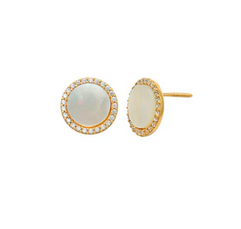 Mother of pearl and cz earrings