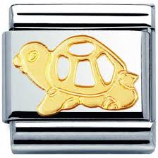 NOMINATION Composable 03011217 COMP Classic ANIMALS EARTH st/steel & 18ct gold (Turtle)