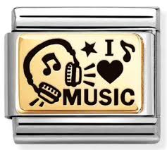 NOMINATION 'I Love Music' Gold & Enamel 03016646
