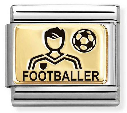 NOMINATION 'Footballer' Male, Gold & Enamel 03016647