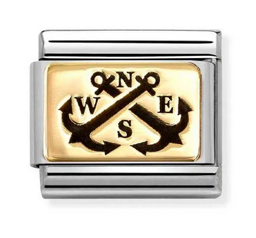 NOMINATION 'Anchors' Gold & Enamel 03016662