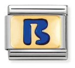 NOMINATION 'Letter B' Blue Enamel & Gold 03020102