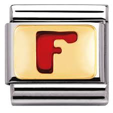 NOMINATION 'Letter F' Red Enamel 03020206