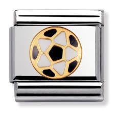NOMINATION 'Soccer Ball' Black & White Enamel 03020417