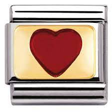 NOMINATION 'Red Heart' Gold Enamel 03020633