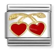 NOMINATION Red 'Heart Cherries' Gold & Enamel 03020755