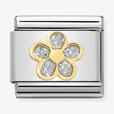 NOMINATION Glitter 'Flower' Enamel & Gold 03022006