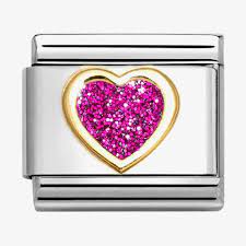 NOMINATION 'Fuchsia Heart' Glitter Enamel 03022009