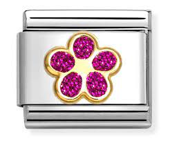 NOMINATION 'Fuchsia Flower' Glitter Enamel 03022017