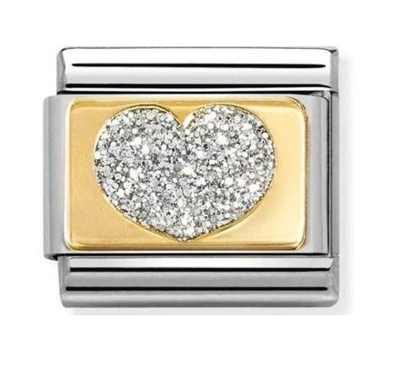 NOMINATION 'Glitter Heart' Gold & Enamel 03022409