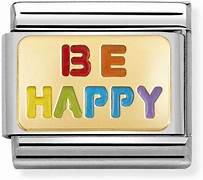 NOMINATION Rainbow 'Be Happy' Gold Enamel 03026318
