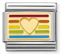 NOMINATION Rainbow 'Heart' Gold Enamel 03026324