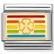 NOMINATION Rainbow 'Four Leaf Clover' Gold Enamel 03026325