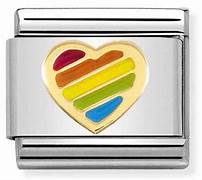 NOMINATION 'Rainbow Heart' Gold Enamel 03027254