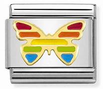 NOMINATION 'Rainbow Butterfly' Gold enamel 03027255