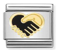 NOMINATION 'Heart Handshake' Gold & Enamel 03027257