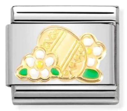 NOMINATION 'Easter Egg w Flowers' Gold & Enamel 03027277