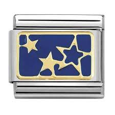 NOMINATION 'Blue Stars' Gold & Enamel 03028444