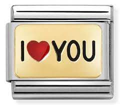 NOMINATION Red Heart 'I Love You' Gold Enamel 03028452