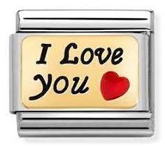 NOMINATION 'I Love You' Gold Enamel 03028455