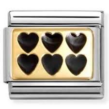 NOMINATION Black Enamel Hearts 03028467