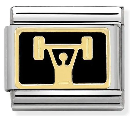 NOMINATION 'Weightlifting' Gold Enamel 03028713