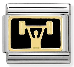 NOMINATION 'Weightlifting' Gold Enamel 03028713