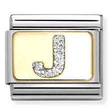 NOMINATION 'Letter J' Glitter Enamel 03029110