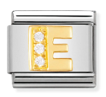 NOMINATION 'Letter E' Gold CZ 03030105