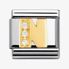 NOMINATION 'Letter N' Gold CZ 03030114
