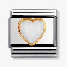 NOMINATION Heart 'White Opal' Gold 03050107