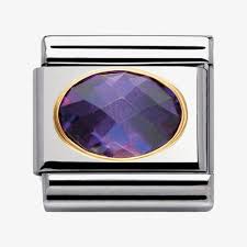 NOMINATION Oval Stone 'Faceted Purple Cz'