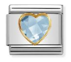 NOMINATION Heart Stone 'Light Blue Cz' Gold 030610006