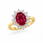 Gold Ruby & Diamond Dress Ring