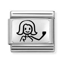 NOMINATION Stick Figure 'Mum' Silver 33010946