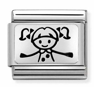 NOMINATION Stick Figure 'Girl' Silver 33010949