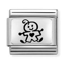 NOMINATION 'Baby Boy Stick Figure' Silver 33010950