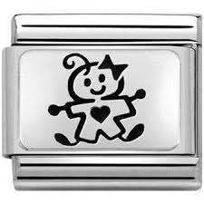 NOMINATION 'Baby Girl Stick Figure' Silver 33010951