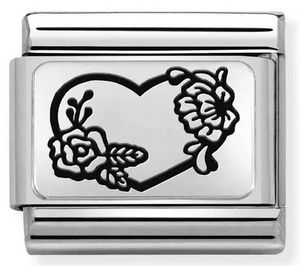 NOMINATION 'Heart Flowers' Silver 33011128
