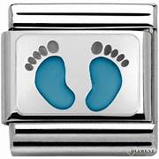 NOMINATION 'Light Blue Footprints' Silver 33020815