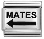 NOMINATION 'Mates Arrow' Silver 33020823 COMP Classic OXIDISED PLATES st/steel, enamel & silver 925 (MATES Arrow(Soul Mates) rrp AU$47/NZ$57