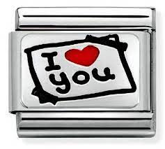NOMINATION Post-it Note 'I love you' Silver 33020850