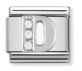 NOMINATION 'Letter D' Silver CZ 33030104