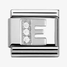 NOMINATION 'Letter E' Silver CZ 33030105