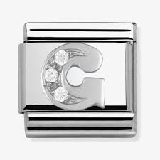 NOMINATION 'Letter G' Silver CZ 33030107