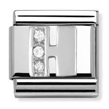 NOMINATION 'Letter H' Silver CZ 33030108
