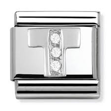 NOMINATION 'Letter T' Silver CZ 33030120